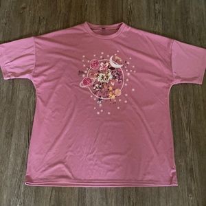 SHEIN Plus Floral & Galaxy Print Drop Shoulder Tee